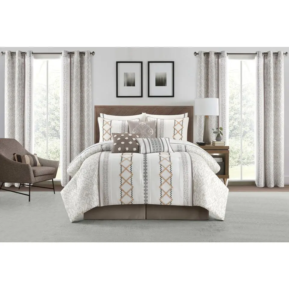 Anthony 15 Piece Embroidery Comforter Set Room in A Bag