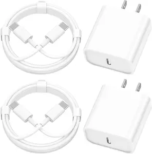 17 16 15 Charger   2Pack 20W  iPad USB C  Wall Charger Block with 6FT USB Type C to C  for  17 16 15 Pro Max/ 16 15 Plus/ Air/iPad Pro