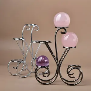 [Elegant Decor] Bohemian Metal Crystal Ball Stand | 1pc | Metal | No Assembly Required | Home & Office Decor, Party Accent | Elegant Gift Idea | Bohemian | Easy Decor