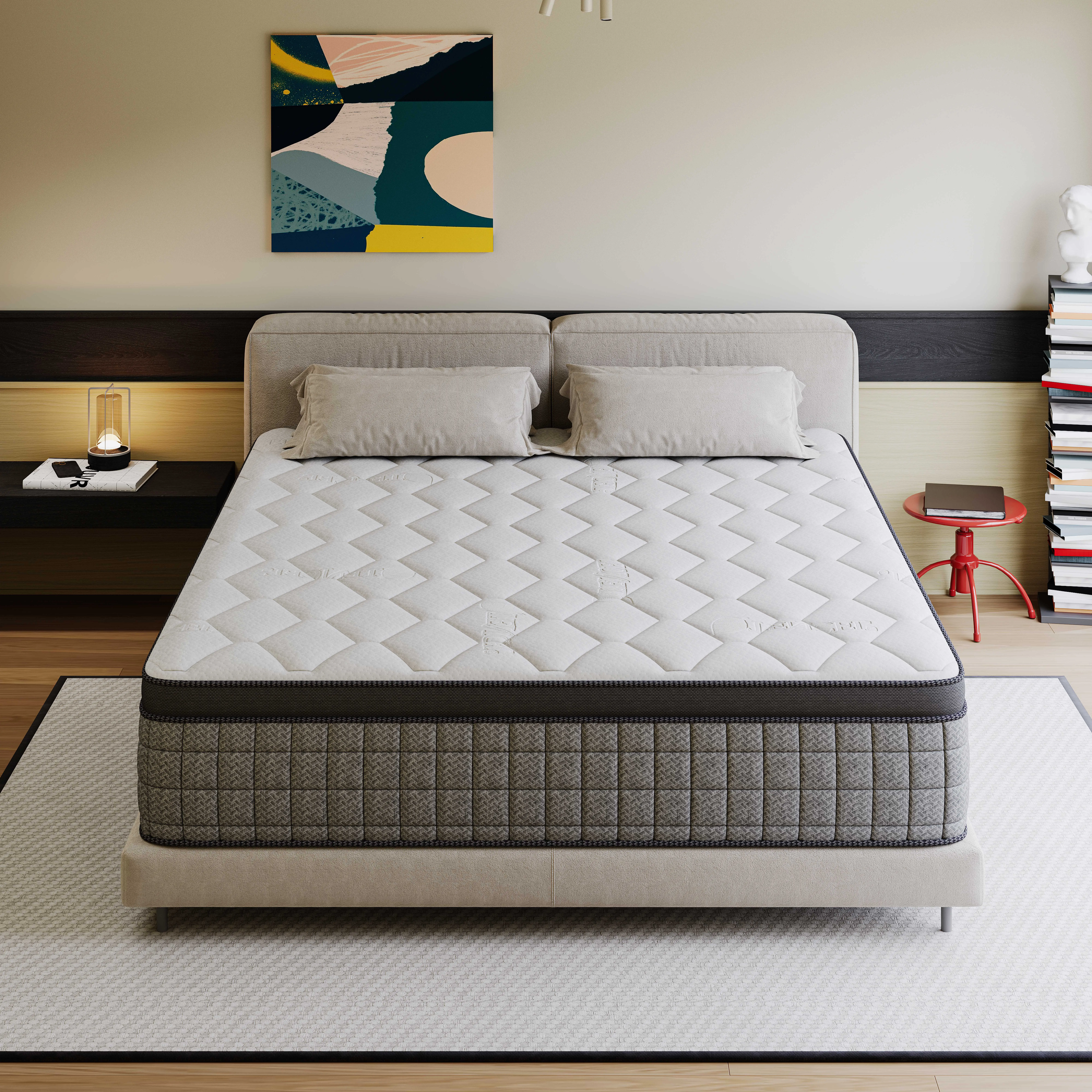 12inchTwin,Full,Queen and King SizeHotel-Grade Hybrid Mattress | Medium Firm Memory Foam & Spring | Ergonomic Lumbar Support