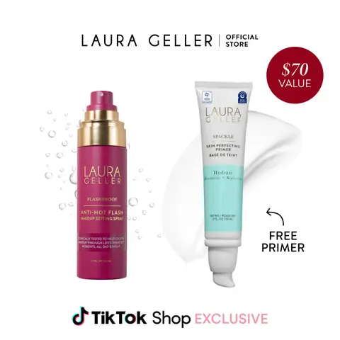 Laura Geller Prep & Set Spackle Primer + Flashproof Anti-Hot Flash Setting Spray Duo (2PC)