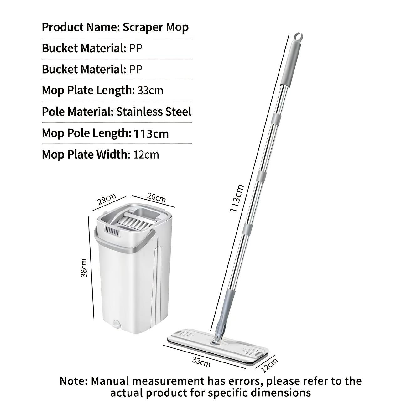 Hand Wash Free Flat Mop with Bucket And 6pcs Of Cloth for Both Dry And Wet Household Use, One Mop for Cleaning Bedrooms, Kitchens, Bathrooms, Dust Removal, And Floor Mopping