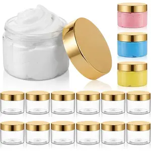 16 Pack 1 oz Empty Slime Container Jars with  Round Clear Plastic Jars Wide Mouth Refillable Storage Organizer for Slime Making, DIY Crafts, ,  and Kitchen Organizing ()