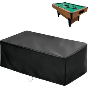 【2025 Upgraded Fabric】8 Ft Waterproof Heavy Duty Billiard Pool Table Cover, Indoor & Outdoor Use, Fits 102" L x 53" W x 32" H, Black