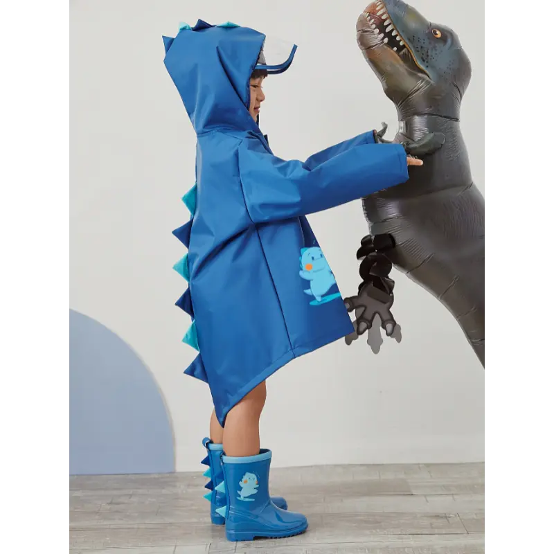 Youngsters' Cute Dinosaur Hooded Raincoat - Waterproof, Lightweight & Soft for Boys & Girls Ages 1-8, Perfect for Outdoor Adventures, Full-body, Preschool, Long Sleeve  aesthetic raincoat rain mate  raincoats sophie rain jacket raincoat snoopy rain jacket