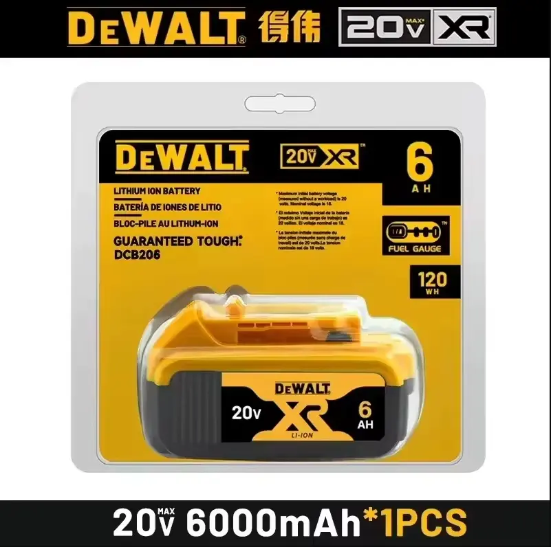 Dewalt 20V MAX Battery, Premium 6.0Ah Double Pack with 12/20V MAX Charging Station/Dual Charger for Jobsite (DCB206-2 & DCB102)