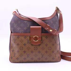 Pre-owned Louis Vuitton Canvas Shoulder Bags Dauphine Hobo Reverse Monogram MM Twins LDJ4103