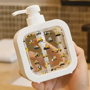 Cartoon Construction Vehicles Pattern Moisturizing Soap Pump Bottle, Multi - Purpose Soap Dispenser, Ideal for Kitchen Sink and Bathroom Decor with Whimsical Bulldozer, Excavator, Dump Truck Designs