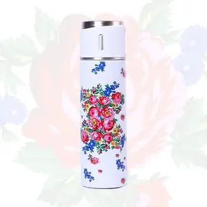 Kokum Vaccum Flask Pink White Blue Floral Design Insulated Water Bottle for Daily Use Drinkware Bottled Water Bottles Portable
