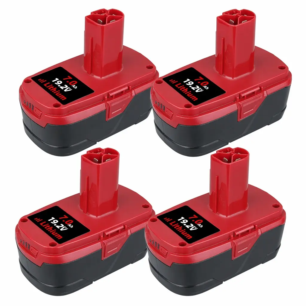 4-Pack 18V(19.2V Max) 7.0Ah 7000mAh Li-ion Replacement Batteries Compatible with Craftsman C3, Rechargeable Battery Packs for Cordless Power Tools