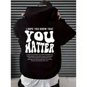 BelleHeaven  Inspirational Quote Hoodie – "You Matter" Positive Message hoodie, Motivational Hoodie for Men & Women, Cozy Pullover Gift for Friends, Mental Health Awareness Outfit