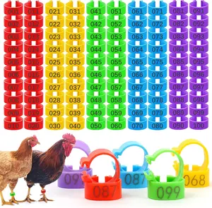 100 Pcs 16mm Numbered Chicken Leg Bands, Colorful Poultry Rings for Chickens, Geese, Ducks, Farm Animal Identification Tags (Pet & Poultry Supplies)