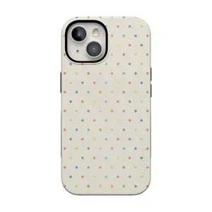 Casely iPhone 15 Plus Case | On the Dot | Rainbow Polka Dot | Bold Protective Design | Compatible with MagSafe