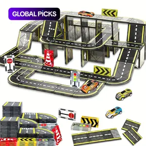 Christmas Magnetic Building Blocks Set, Magnetic Tiles and Mini Racing Car Toys, Road and Train Tracks, Best Birthday Gift for Boys and Girls #GLOBAL PICKS