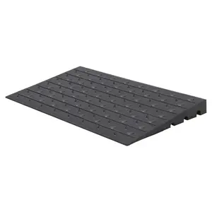 Rubber Threshold Ramp Doorway, 4’’ Rise Wheelchair Threshold Ramp, 2500LBS Capacity No-Slip Driveway Curb Ramps for Wheelchair Mobility Scooter Power Chairs with 3 Channels Cord Cover