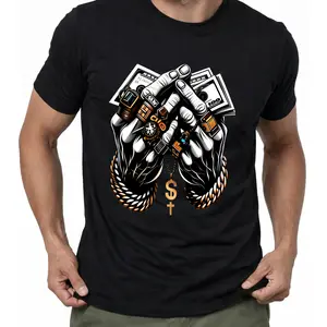 Comfort-Fit Cotton Tee – Men’S Crew Neck T-Shirt Featuring Trendy Dollar & Rings Graphics