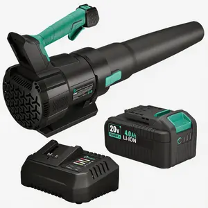 High power wireless blade blower 20V - brushless motor, 650CFM 200MPH, lightweight, including 4.0Ah battery and charger, perfect for lawn, yard, yard, garage, and lane cleaning