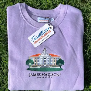 James Madison University - Lavender, Embroidered Sweatshirt