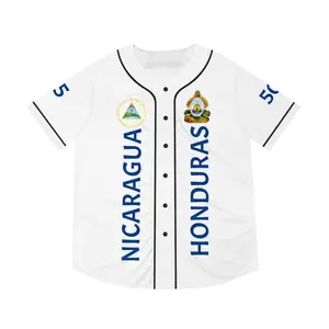 Honduras y Nicaragua Unisex Baseball Jersey Quick Dry Water-Resistant Breathable Comfortable Unisex