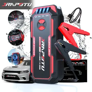 2500A peak, fast start depleted battery, with LED flashlightand power bank -ideal gift for cars, trucks, motorcycles,road trips.12V battery charger for 8L petrol and 7L dieselengines, a must for drivers car  jumper  emergency  kit