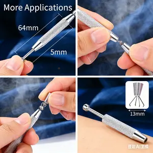 4pcs Quad Prong Bead Grabber Tool, Stainless Steel Syringe Style Ball Holder, Durable Jewelry Making Accessory, Perfect for Crafters & Jewelers
