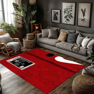 Creative Sneaker Box Crystal Velvet Doormat - Red Fashion Shoe Box Print Non‑Slip Entrance Mat for Entryway Home Decor#FashionDoormat #ShoeBoxPrintMat #EntrywayDecor #RedDoormat #NonSlipCrystalVelvetMat