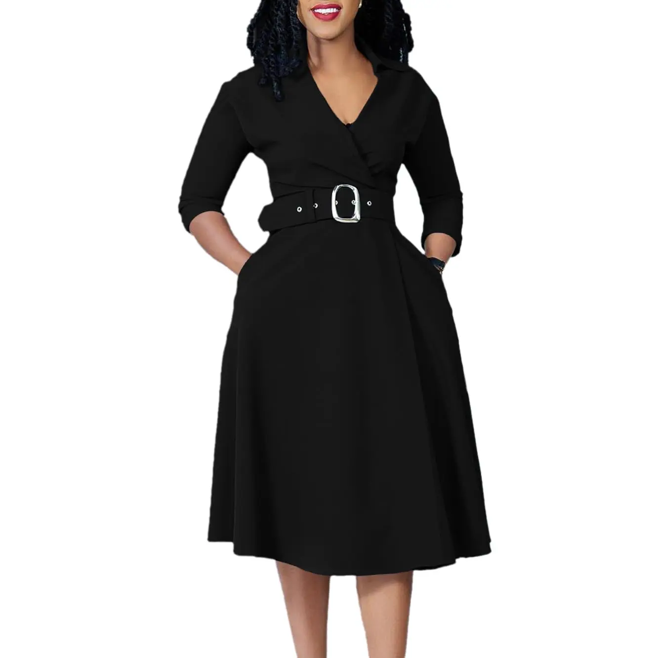 Acelyn Dress Women's 3/4 Sleeve Flared A Line Dress Wedding Guest Casual Semi Formal Office Lady Dresses with Belt - TikTok Shop Acelyn Dress Women's 3/4 Sleeve Flared A Line Dress Wedding Guest Casual Semi Formal Office Lady Dresses with Belt - TikTok Shop
