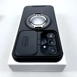 3pcs (1 Phone Case + 2 Screen Protectors) Business Slide Lens Protection Phone Case, Compatible with Samsung A17 A05 A05s A54 A56 A16 A36 A35 A14 A15 A26 4G 5G, with Phone Stand Function and Drop-Resistant Suitable for Samsung S25 Ultra S24 S23 S22