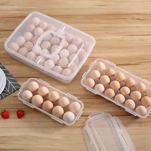 Household Plastic Refrigerator Storage Box, Egg Organizer, Anti-Drop Shelf, Kitchen Egg Box with Lid, Egg Tray, Model Xinghao