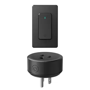 P-PDT08  Remote Control Outlet Plug Switch, Buckle Design & Removable Wireless Light Switch, 300 ft, 1500W On Off Power Switch for Household Appliances, No Wiring No WiFi, Programmable, Black