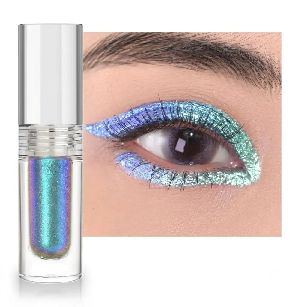 Liquid Duochrome Eyeshadow, Metallic Eye Looks, Long Lasting Glitter Eye Shadow Sets Metallic Pigments, Quick Drying, Sparkling Shiny Eye Makeup for Beginners
