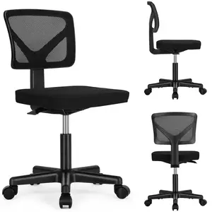 Desk Chair Armless Low-Back Mesh Office Chair  Swivel Rolling Task Chair, Compact & Stylish, Perfect for Small Home Office, Computer Work, Study & Gaming