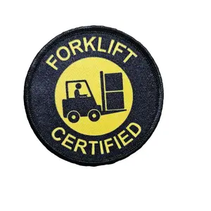 forklift certified meme funny 3" circle patch with hook and loop back