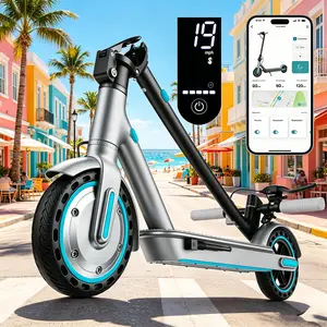 Foldable Electric Scooter, max speed 19MPH, powerful 350W motor, dual brake system, 8.5-inch solid tires, 3 adjustable speed modes, compatible with smart APP control, ideal gift choice.