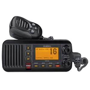 212 MAIN Fixed Mount VHF Radio - Black, Digital Walkie-Talkie Audio Gadget with LCD Display for Water Sports, Diving