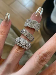 Women's Open Copper Ring Set, Synthetic Zirconia Elegant Jewelry, Perfect for Parties Weddings Festivals, Unique Luxury Design, Stacking Rings, Statement Rings