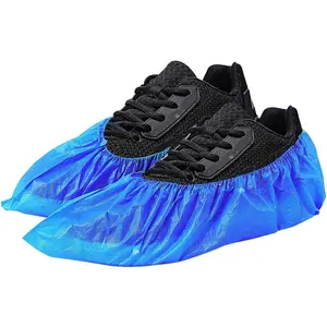 Disposable Shoe Covers, Green & Blue, Waterproof, Non-Slip, Lightweight, Elastic, Flexible Fit, 100 Pieces (50 Pairs) for Home Use