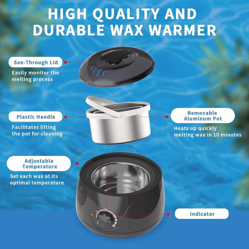 Brazilian and Bikini Waxing Kit,Portable Electric Wax Warmer Kit For Body Hair Removal - Melting Pot Hot Wax Heater with Accessories for Facial, Bikini, Armpit Waxing at Home for All Genders