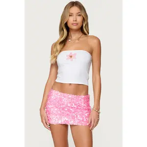 Luli Beaded Flower Tube Top