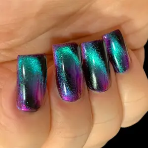 Magnetize Me - Polish Me Silly- Magnetic Multi-chrome Fuchsia Blue Green Purple Rainbow Nail Polish Multi Color Shifting: Oil Slick