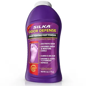 Silka Foot Powder & Shoe Deodorizer. Single Pack. Fresh Scent, Absorbs Sweat & Excess Moisture, Daily Odor, 6 Oz - 1 Pack