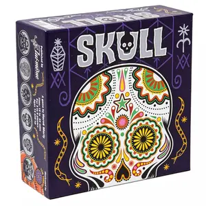 Skull Bluffing Card Game Strategic Push Your Luck Party Tabletop Game Fast Paced Social Deduction Gameplay Colorful Gothic Skull Theme Travel Friendly Family Game Night Entertainment