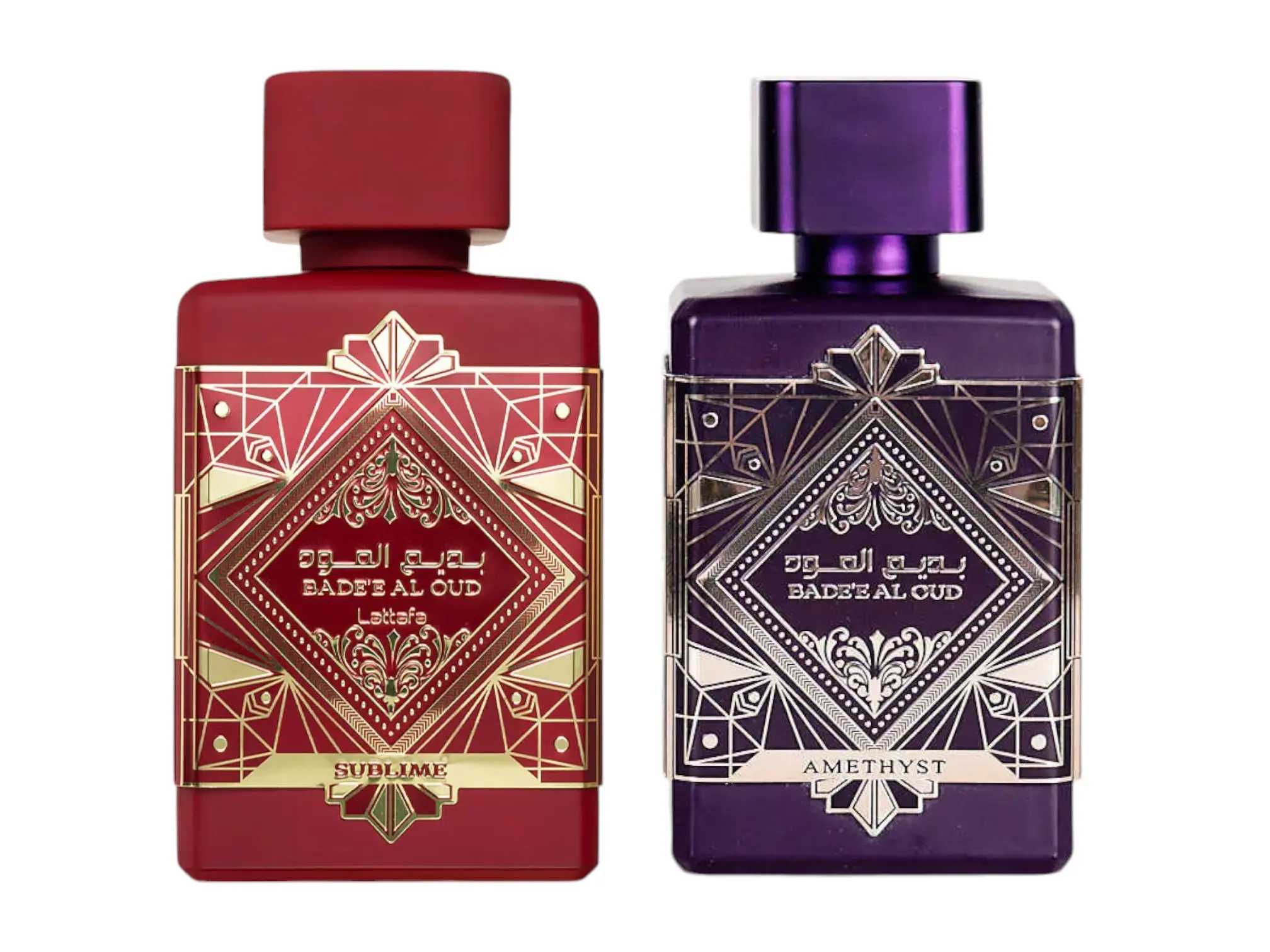 (2pc Bundle Pack) Badee Al Oud Sublime+ Badee Al Oud Amethyst by Lattafa EDP Spray, 3.4oz (2pc Bundle Pack) Badee Al Oud Sublime+ Badee Al Oud Amethyst by Lattafa EDP Spray, 3.4oz