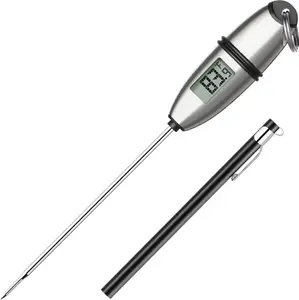 Digital Food Thermometer for Cooking Bread Baking Sourdough Liquids, Meat Thermometer Digital with Super Long Probe for Kitchen BBQ Yogurt Candy Making Accessory