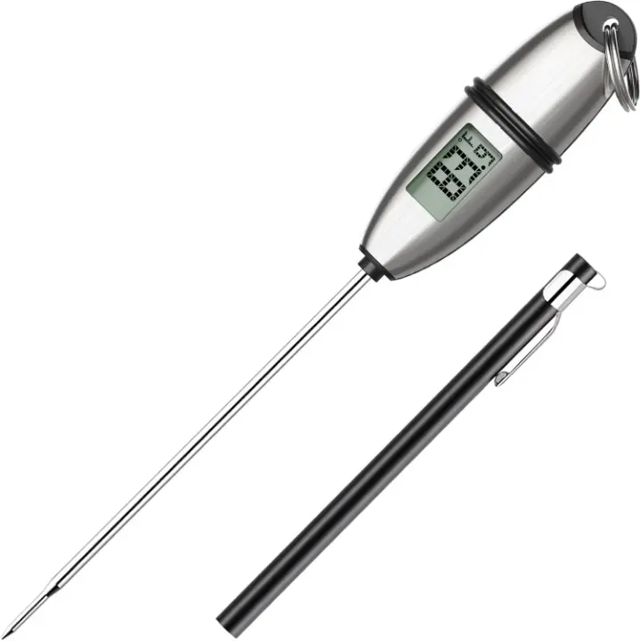 Digital Food Thermometer with Super Long Probe - Indoor Kitchen Utensil for Cooking, Meat Grilling - LED Display, Culinary Enthusiasts' Kitchen Gadget