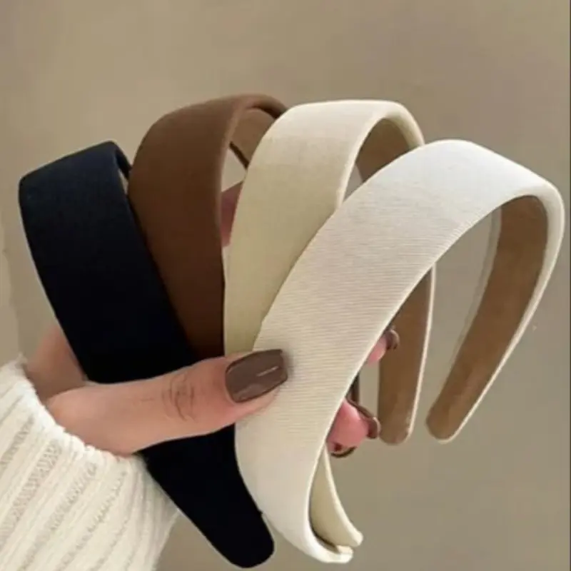 Volumizing High Crown Headbands, Milk Tea Elegant Style, Wide-Brimmed Non-Slip Hair Hoops, Face Washing Hair Accessories, Ideal Gifts for Women, Headbands On Forehead