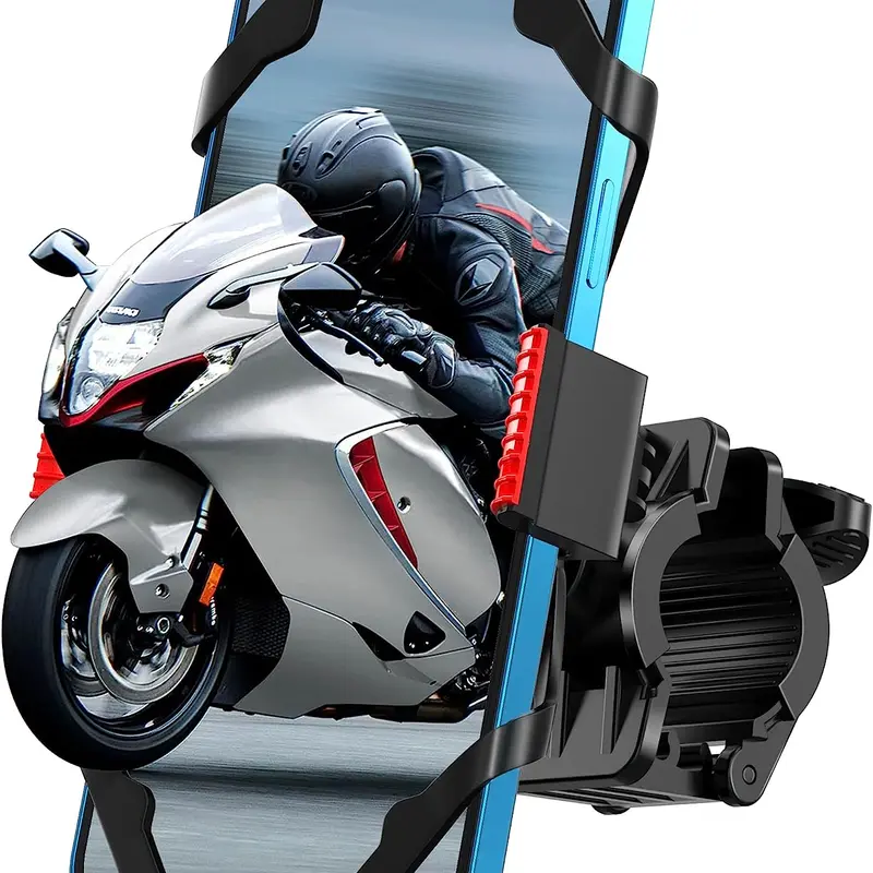 Motorcycle Cellphone Mount - Bike Mobile Accessory with Universal Fit, Steady Handlebar Attachment, Compatible with iPhone 17, 17 Pro Max, Galaxy S23, S22, S8 & 4.7"-6.8" Smartphones