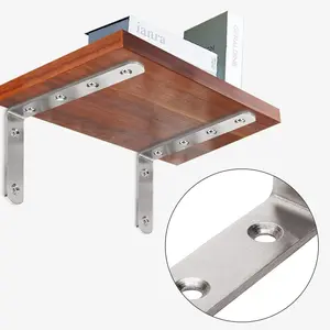 Stainless Steel Shelf Bracket, 90 Degree Angle Support, Floating Shelf Holder, Furniture Corner Brace, Durable Stand