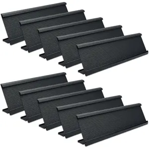 10 Pack 2" x 8"  Desk Name Plate Holder, Office Name Plate Holder for Desks, Desk Sign Holder for Office Conference, Meeting Room or Other Business Event (Black)
