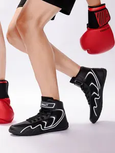 Men's High-Top Wrestling Shoes, Boxing Training Shoes, Muay Thai Kickboxing Shoes, Lightweight Design, Comfortable Fit, Perfect Grip